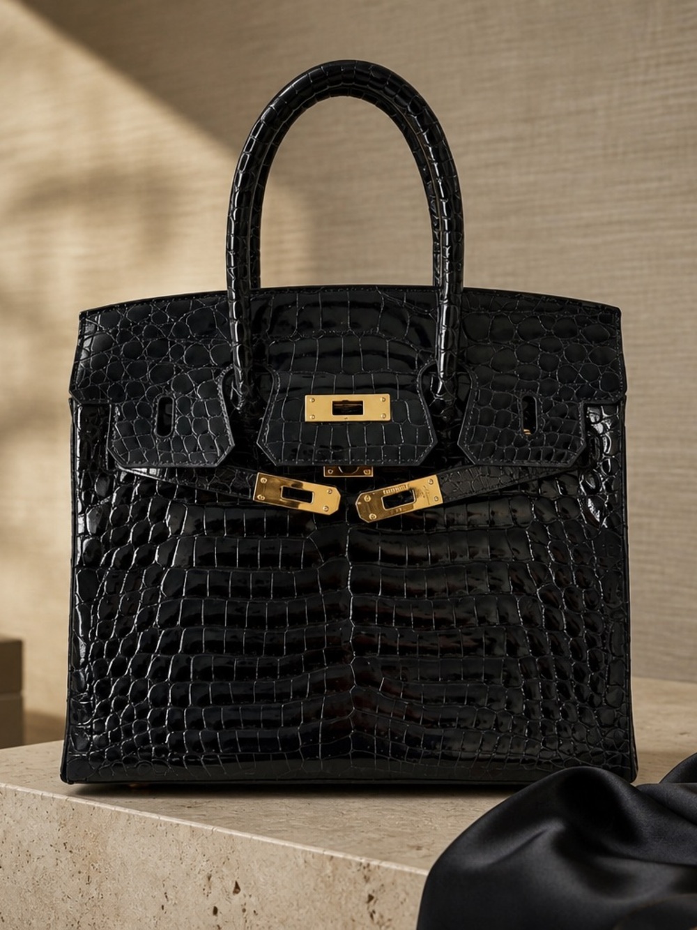 KWANPEN Genuine Black Crocodile